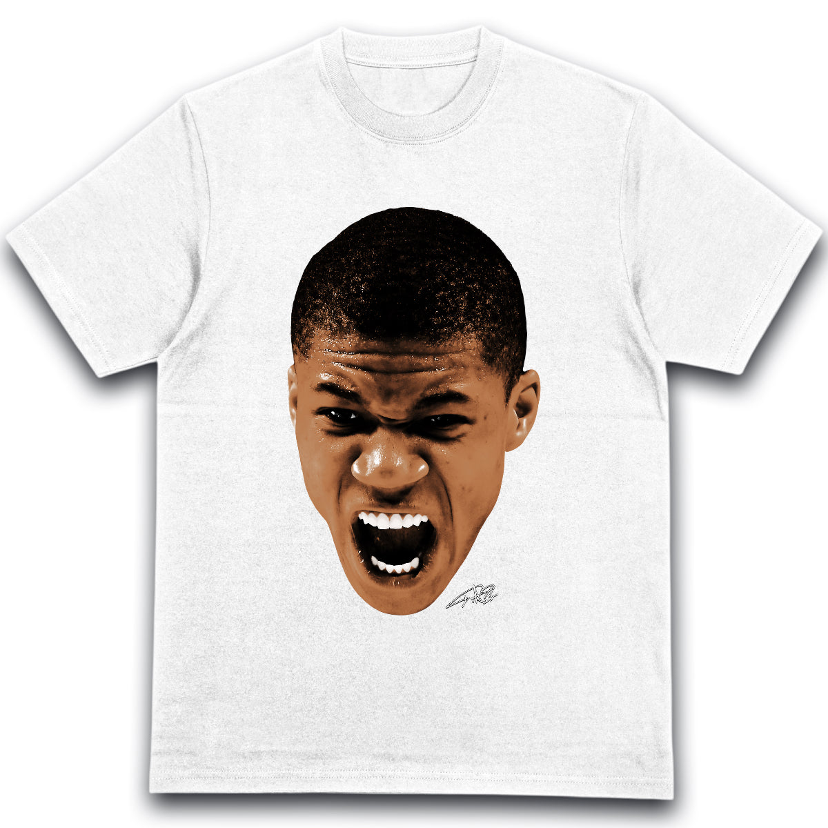 T-shirt Giannis Antetokounmpo Blanc Homme Portrait NBA Streetwear Basketball