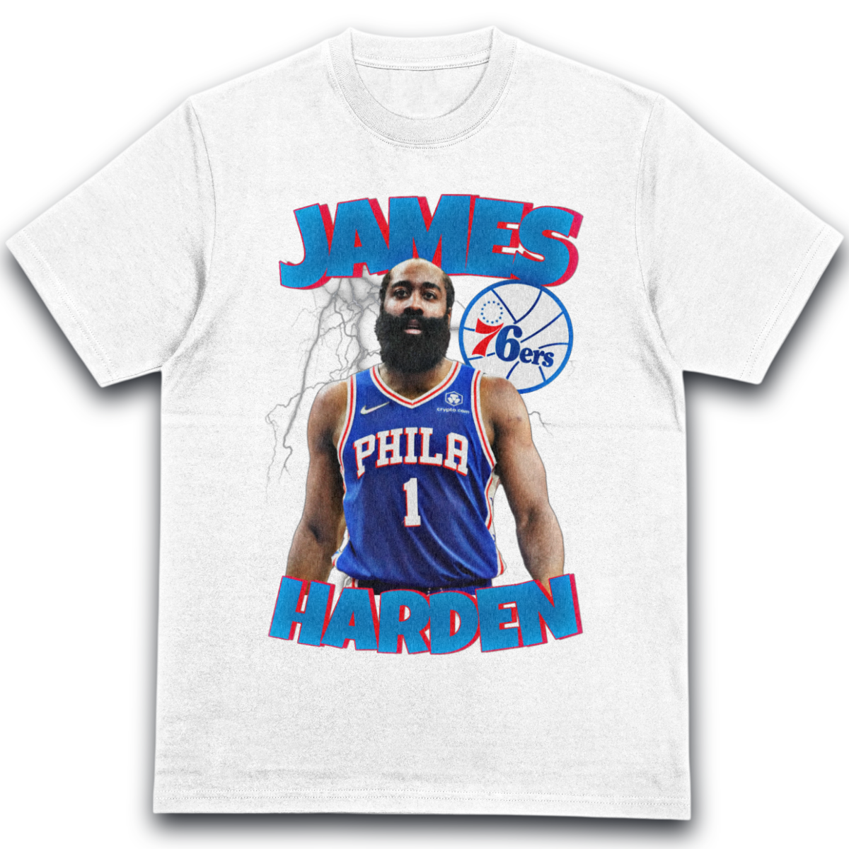 T-Shirt James Harden Portrait Philadelphia 76ers Basketball b17