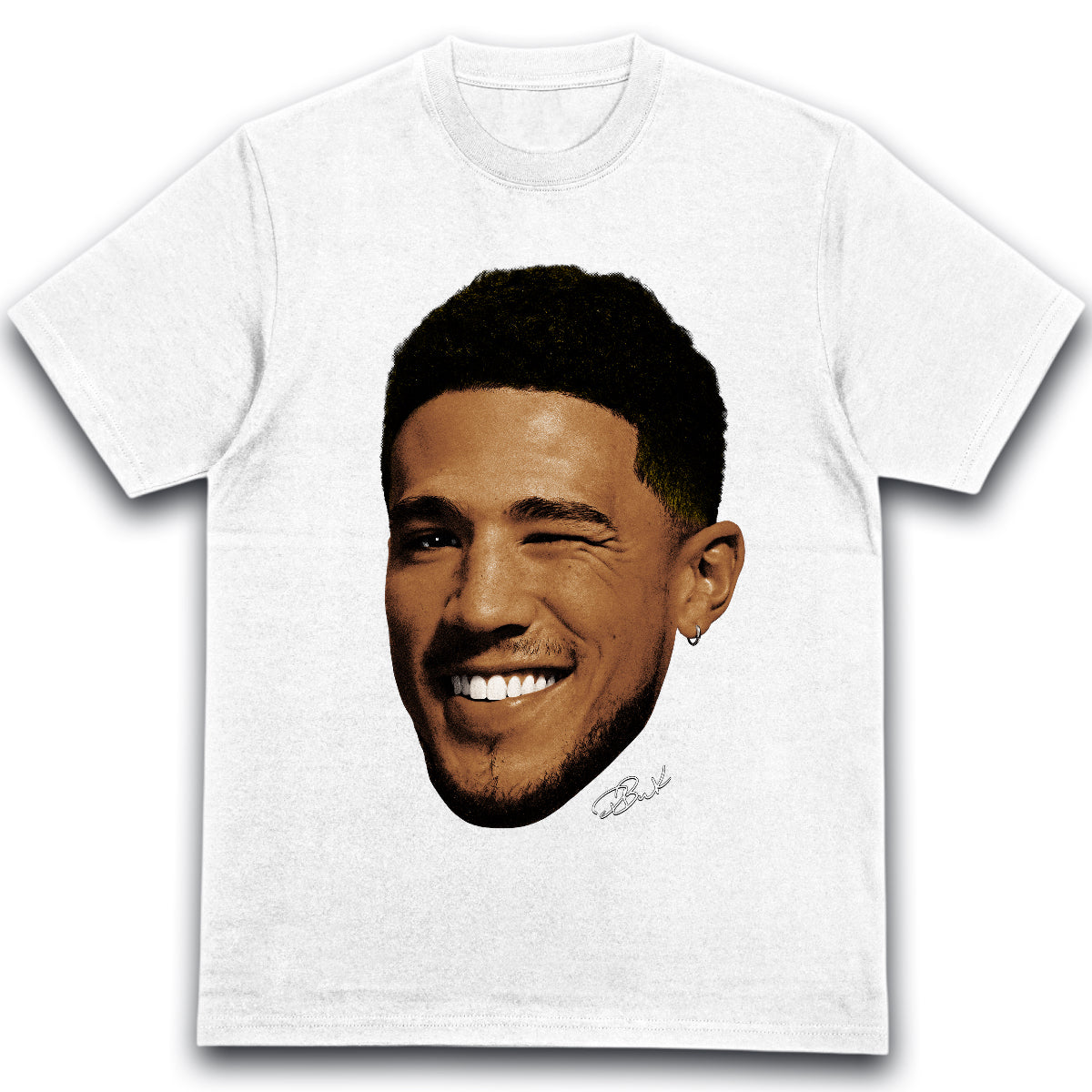 T-shirt Devin Booker Blanc Homme Portrait NBA Streetwear Basketball