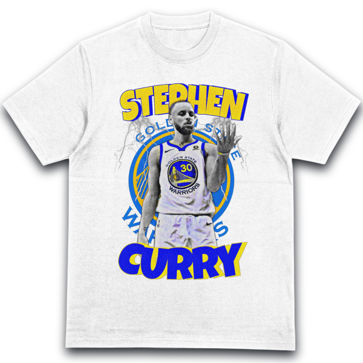 T-Shirt Stephen Curry Portrait Golden State Warriors Basketball Vintage b11