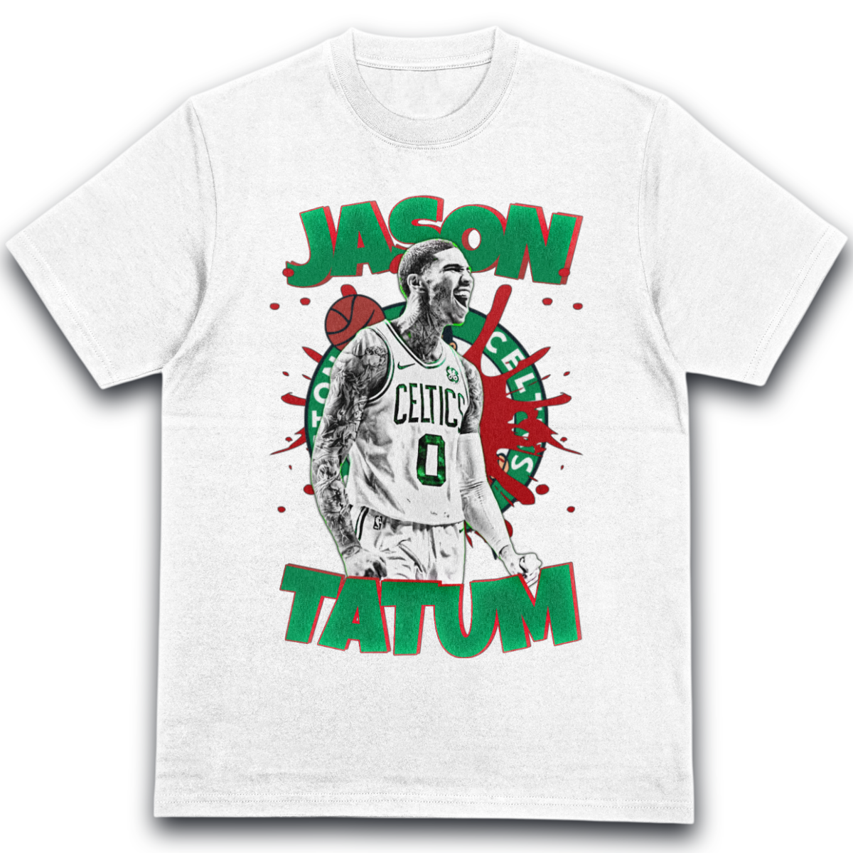 T-Shirt Jayson Tatum Portrait Boston Celtics Basketball b3