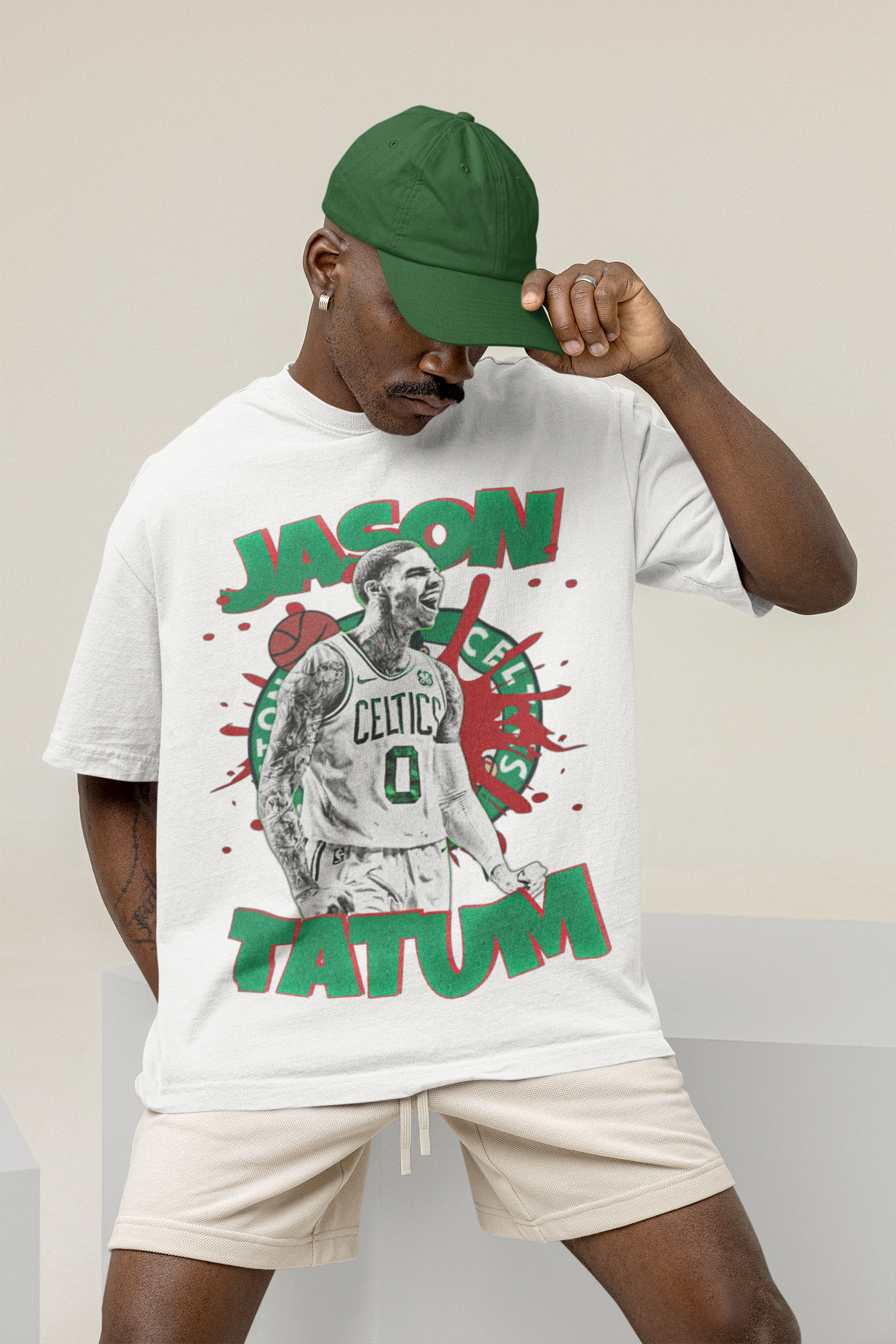 T-Shirt Jayson Tatum Portrait Boston Celtics Basketball b3