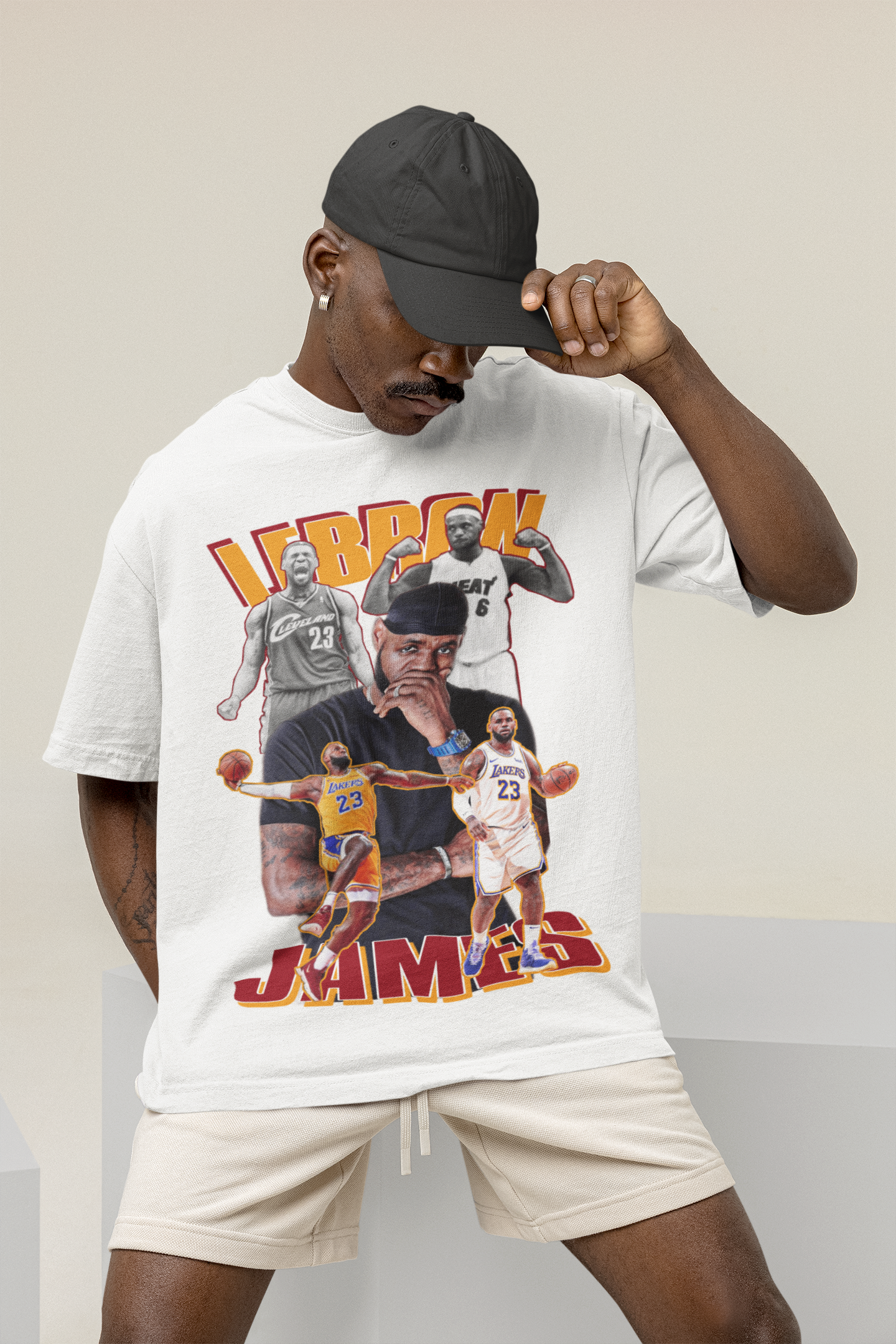 T-Shirt LeBron James Portrait Los Angeles Lakers Basketball b7