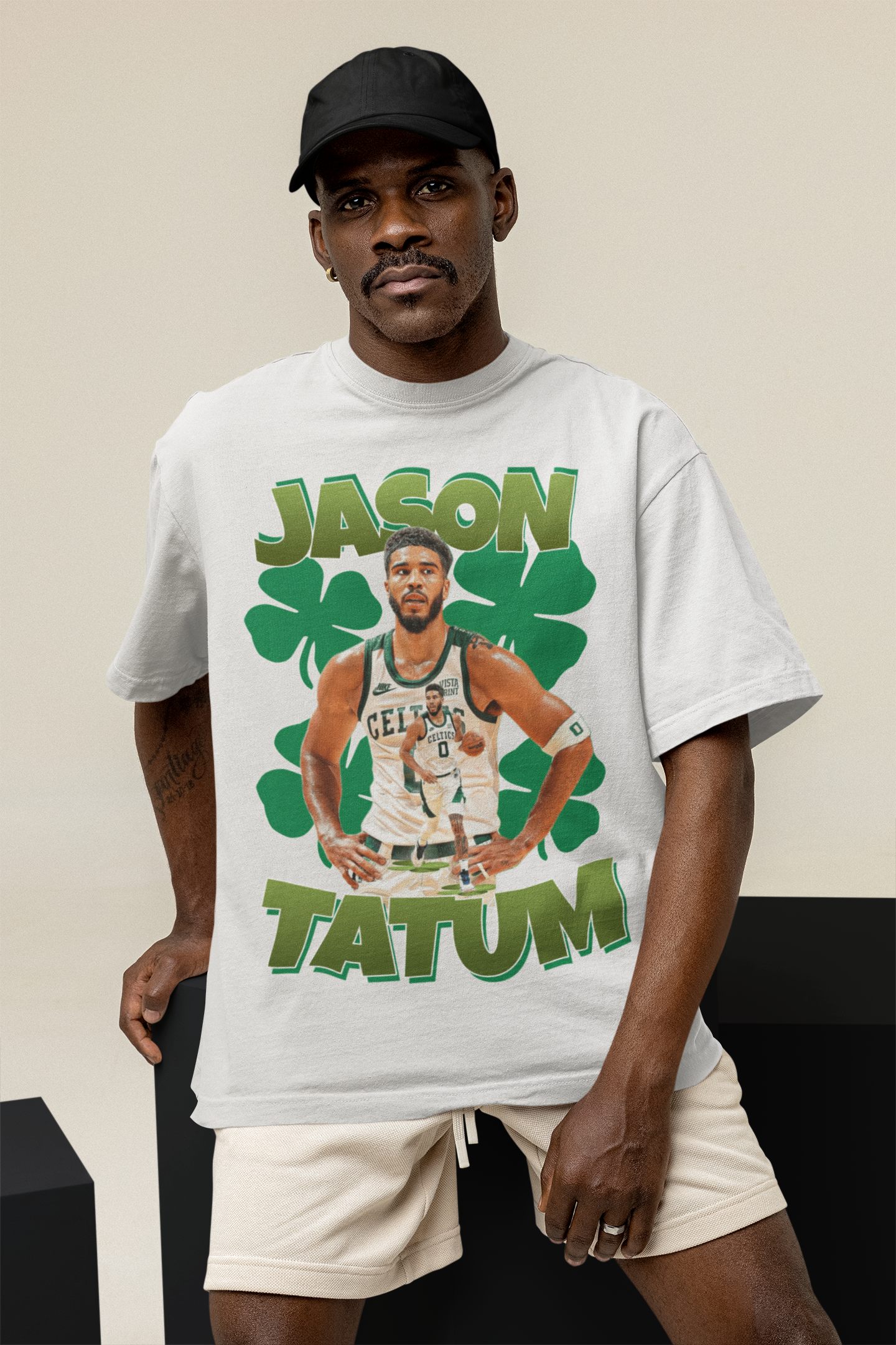 T-Shirt Jayson Tatum Portrait Boston Celtics Basketball b27