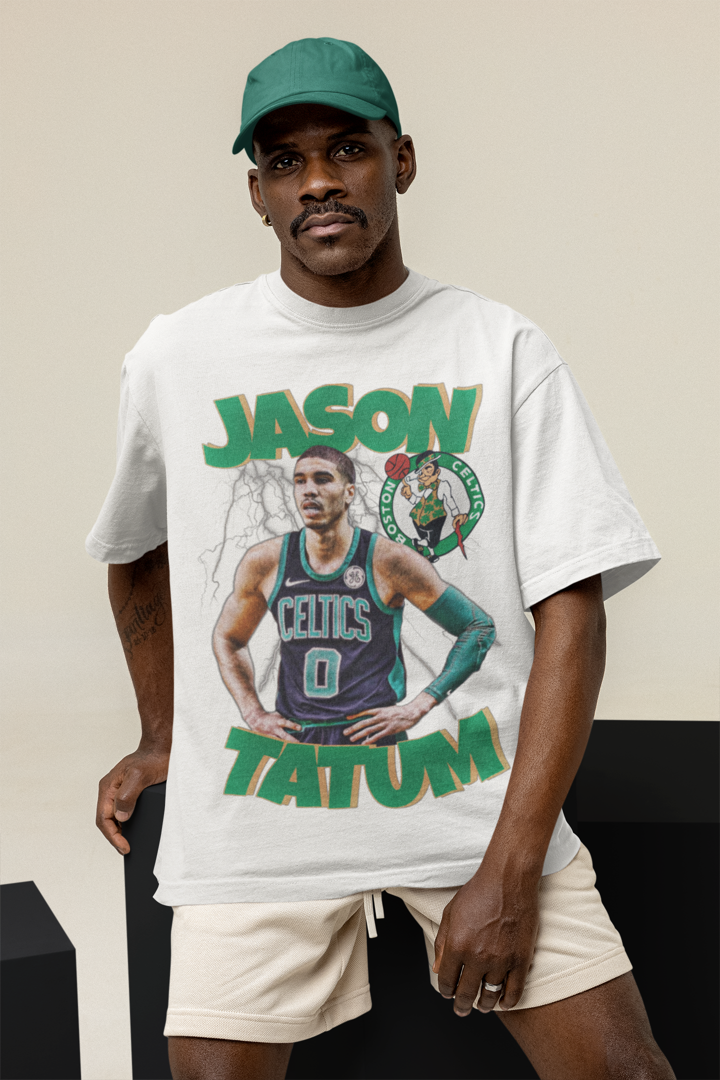 T-Shirt Jayson Tatum Portrait Boston Celtics Basketball b2