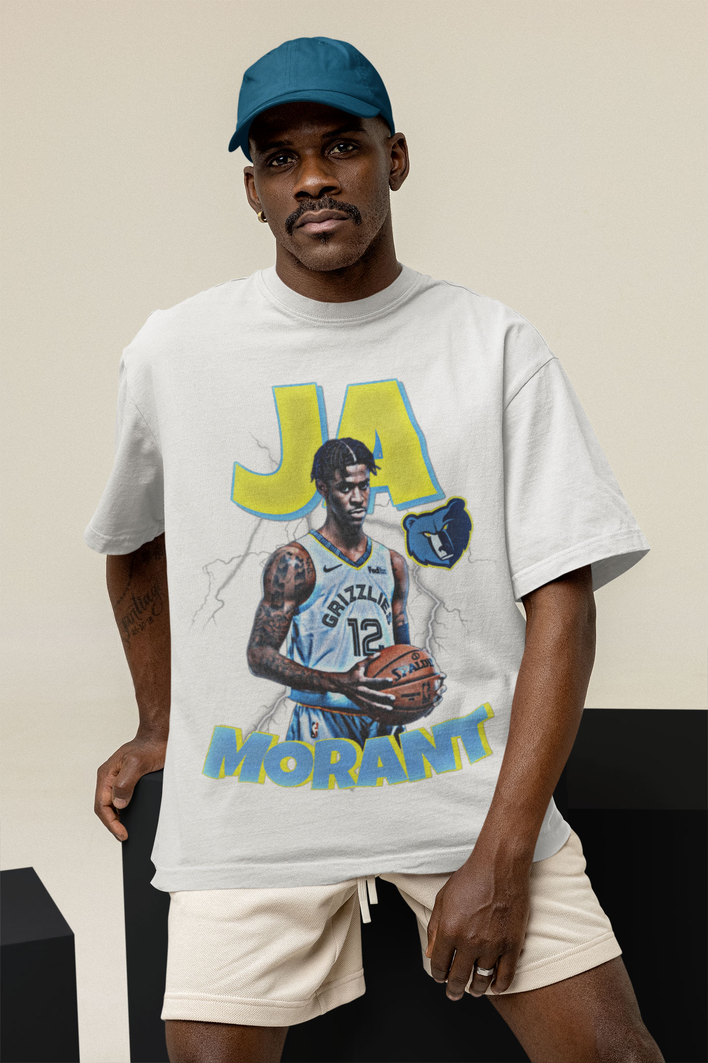 T-Shirt Ja Morant Portrait Memphis Grizzlies Basketball b12