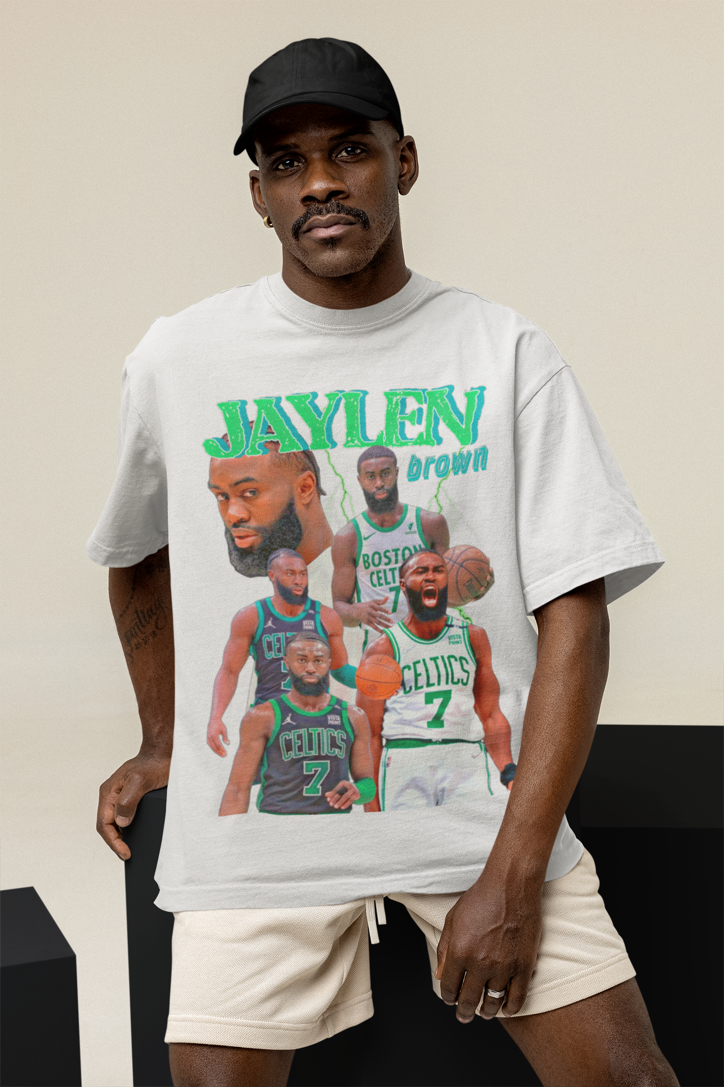 T-Shirt Jaylen Brown Portrait Boston Celtics Basketball b13