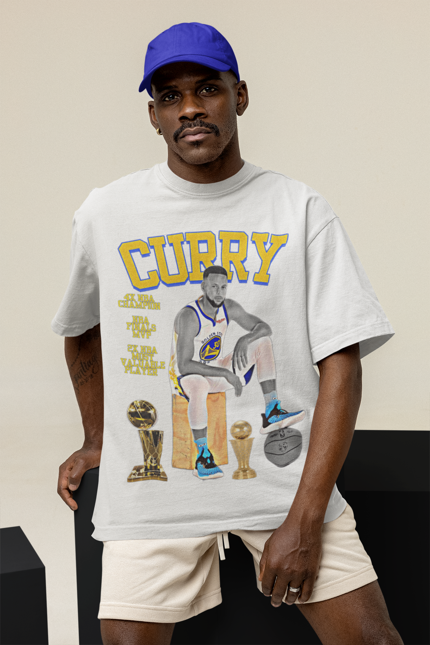 T-Shirt Stephen Curry Portrait Golden State Warriors Basketball b22