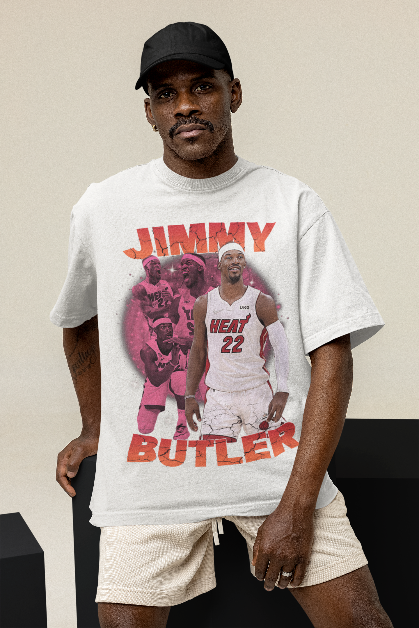 T-Shirt  T-Shirt Jimmy Butler Portrait Miami Heat Basketball b24